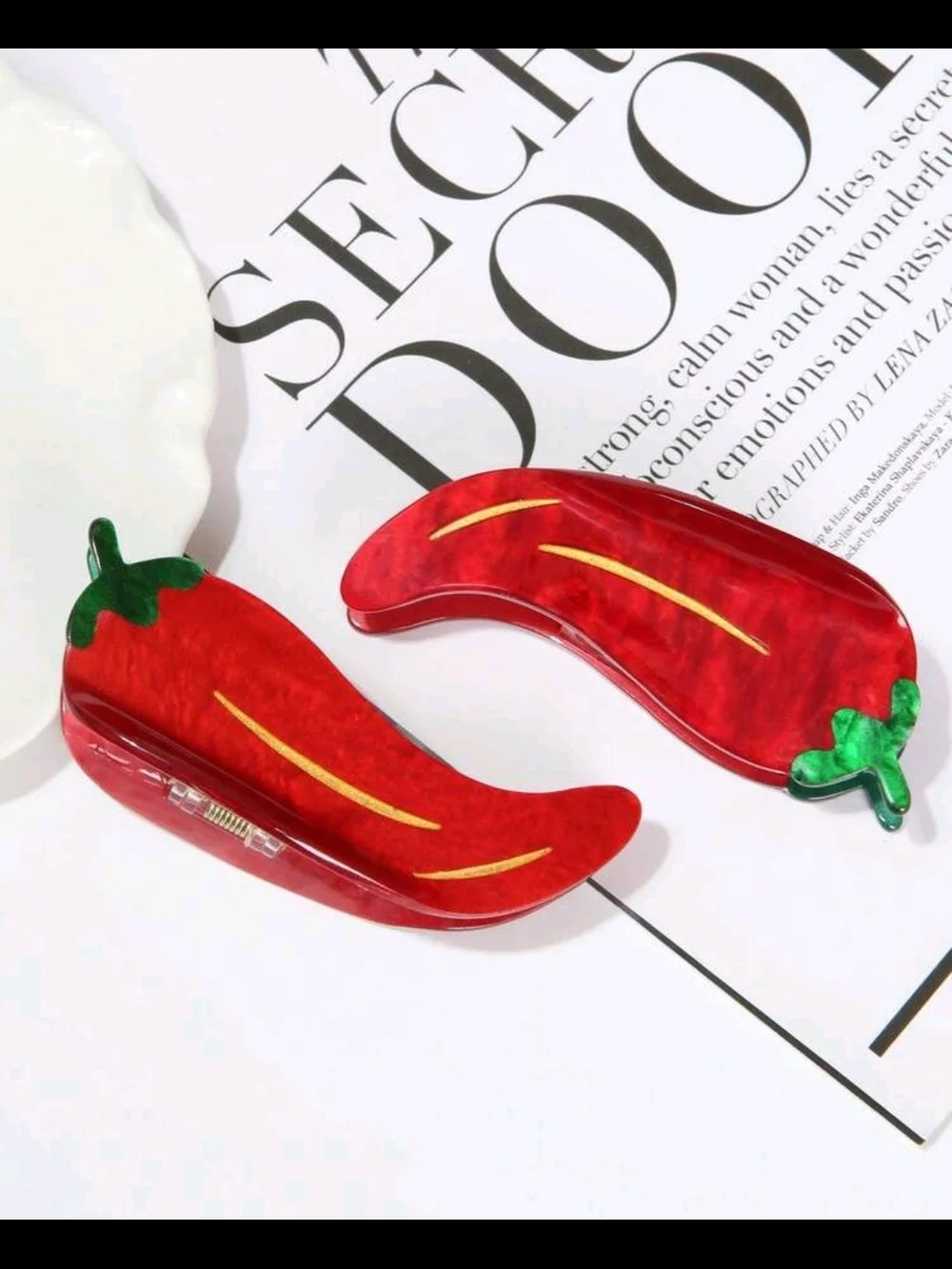 Red Chili Pepper Hair Clip - Fashion Women Accessory